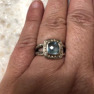Authentic David Yurman Blue Topaz with Diamonds